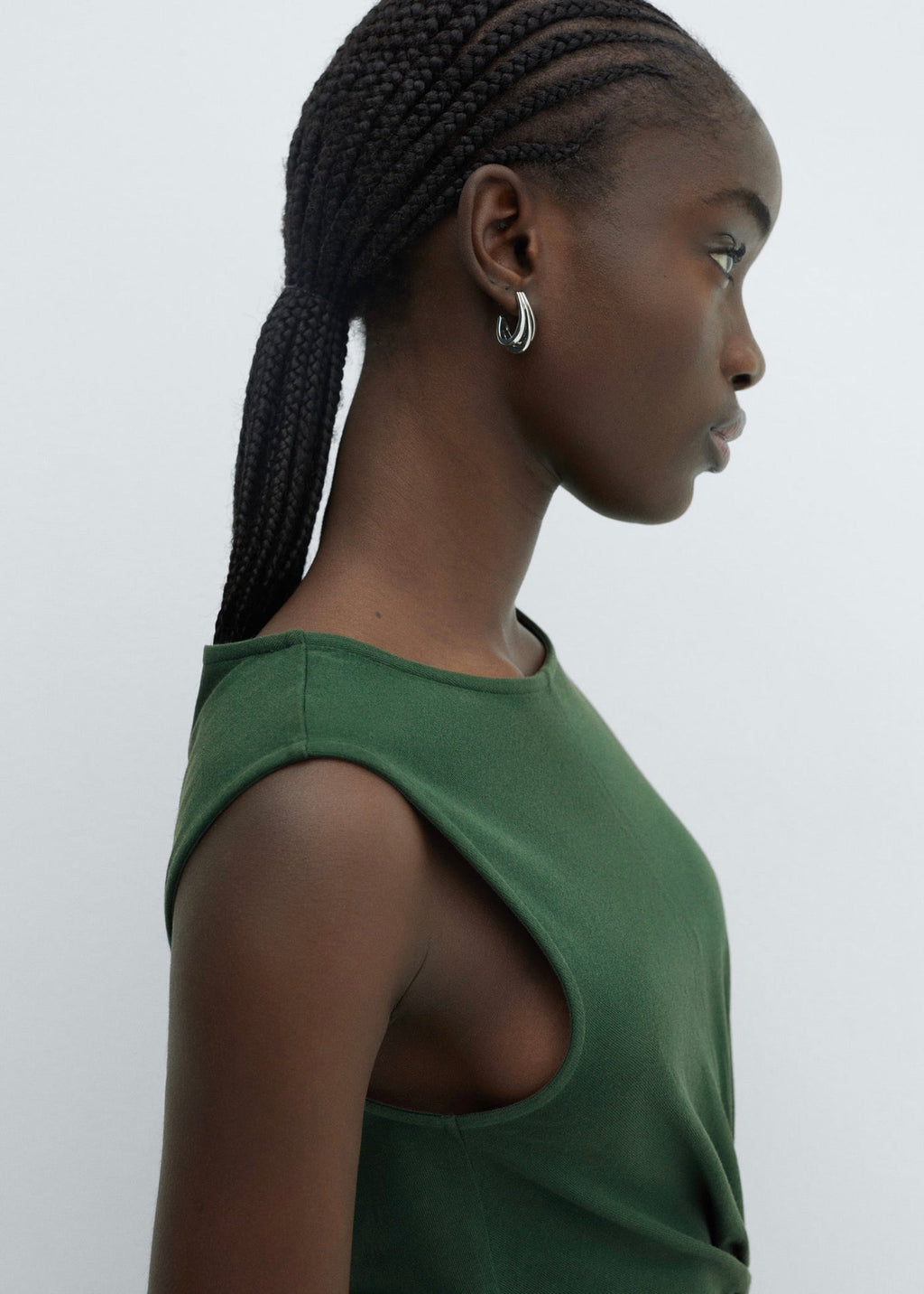 Robe Midi Détail Drapé