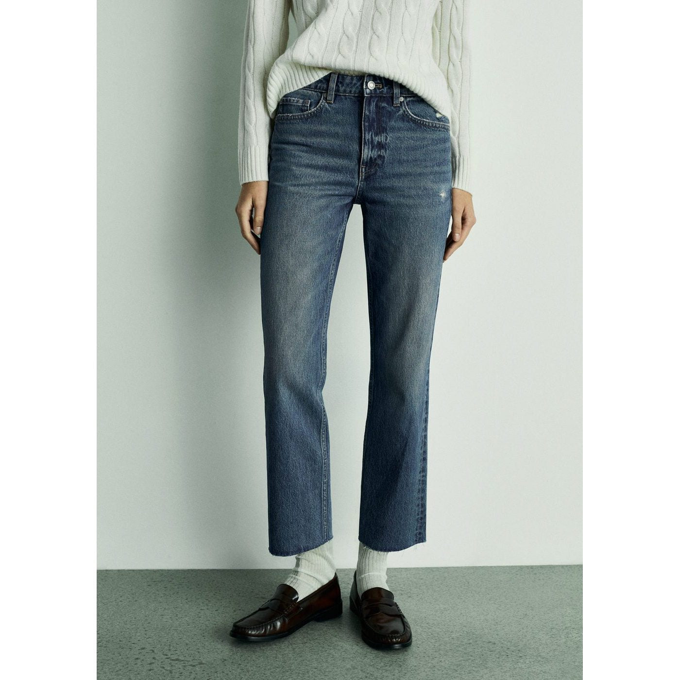 Jean Blanca Droit Crop