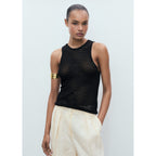 Top Lurex Maille Ajourée