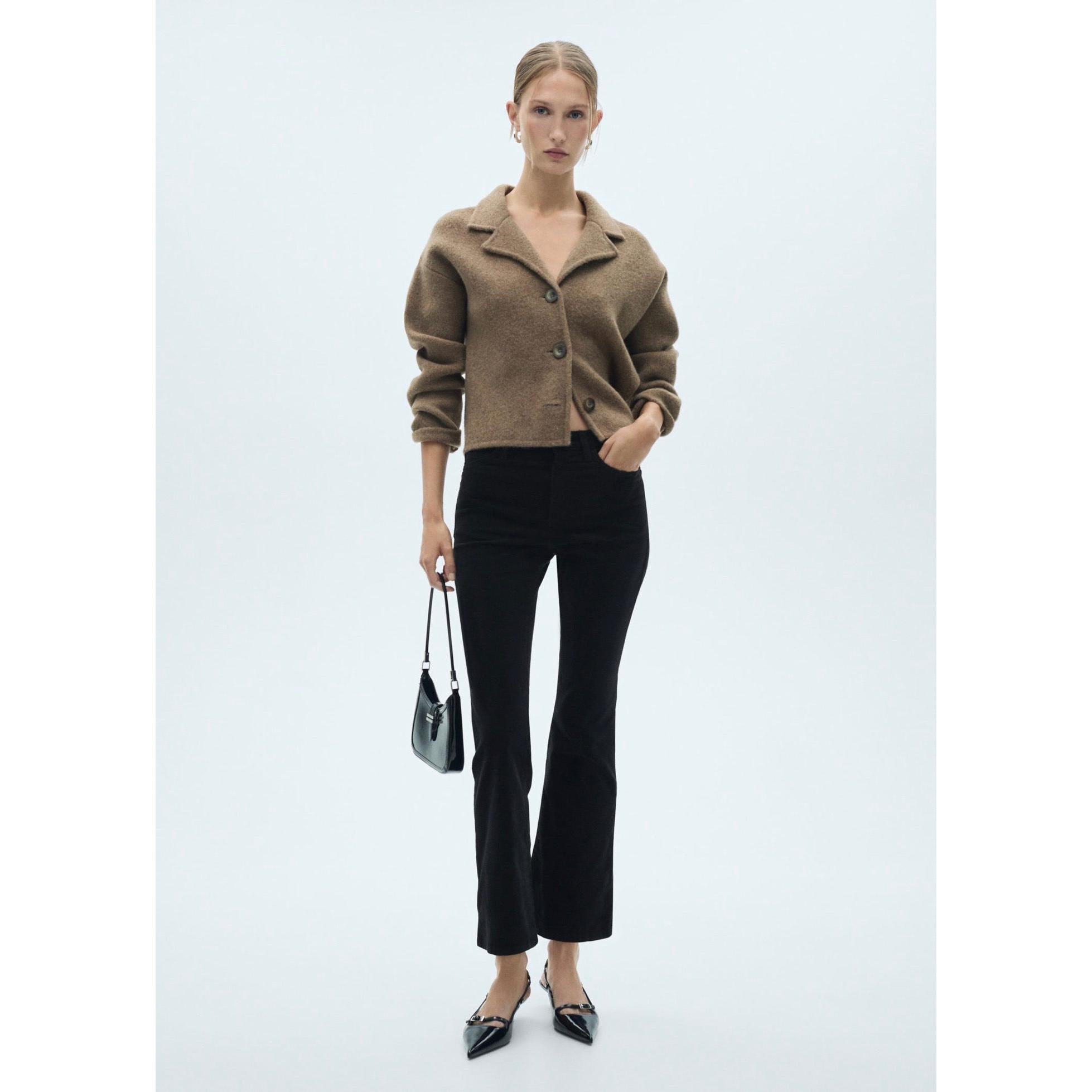 Jean Sienna Flare Crop Velours Côtelé