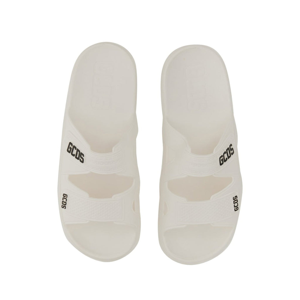 Gcds Rubber Logo Flats Sandals - White - Homme