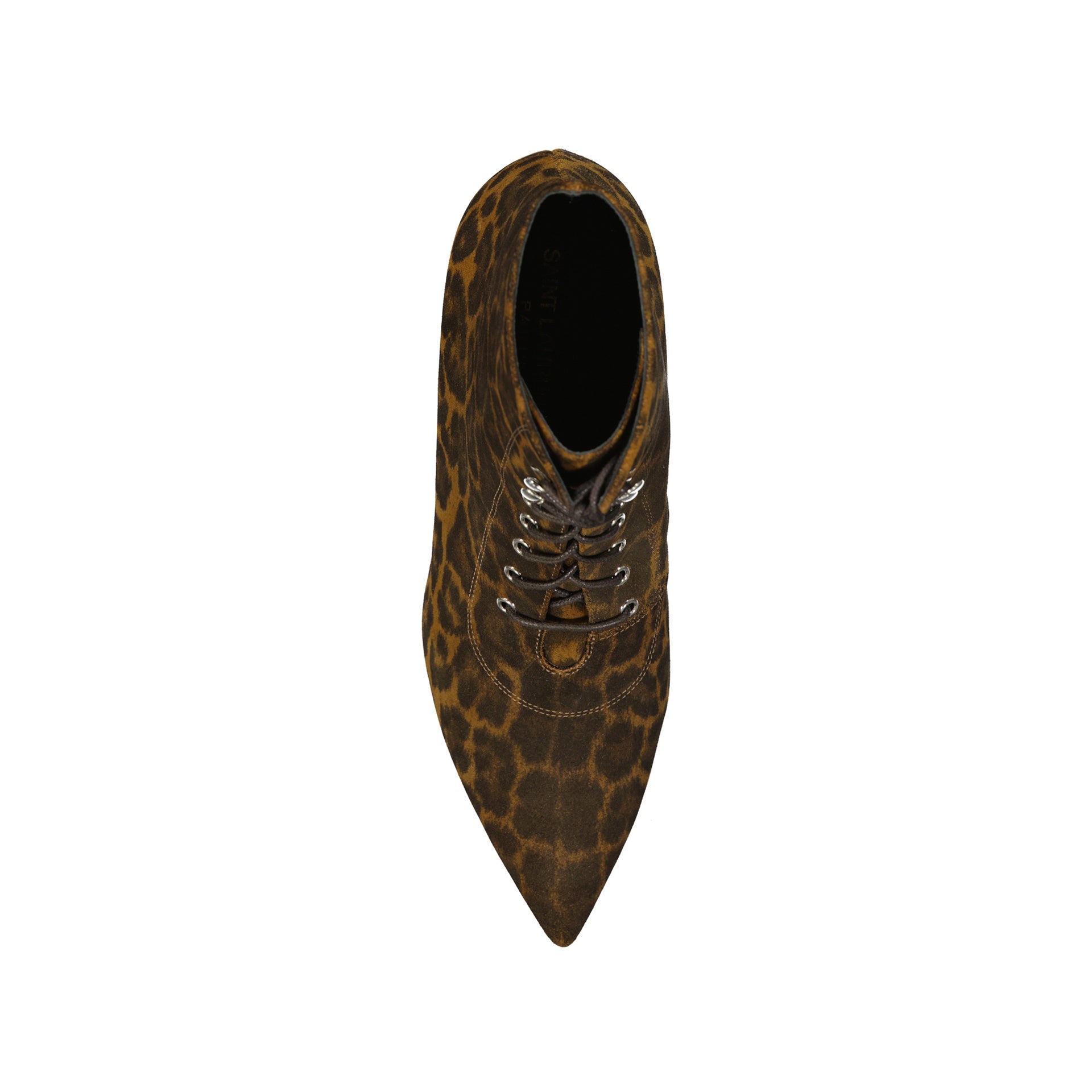 Bottes - Saint Laurent Kiki Lace-Up Leopard-Print Ankle  - Brown