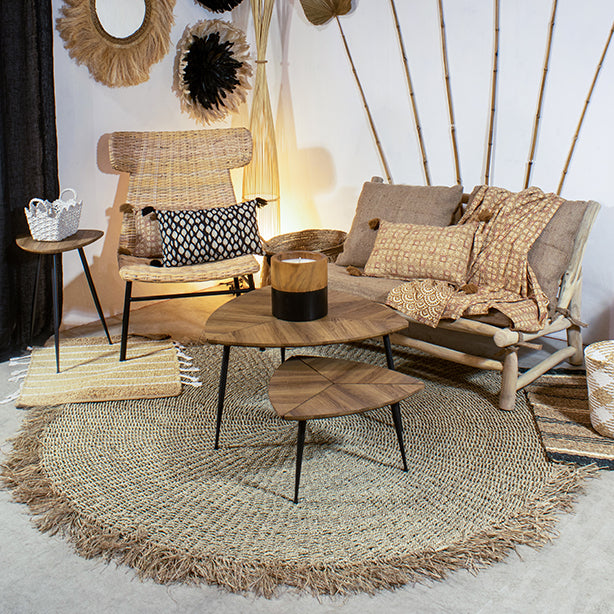 Serifos - Tapis Rond - Fibres Naturel/Mendong