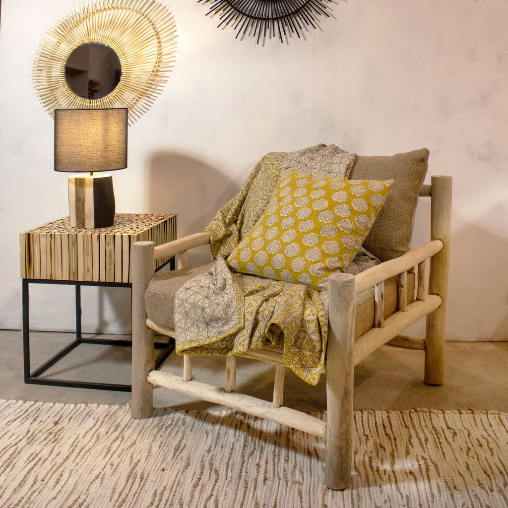 Housnia - Courte Pointe - Coton - Jaune Moutarde
