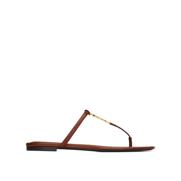 Sandales Saint Laurent Cassandra Leather - Brown - Femme