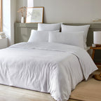 Parure De Lit (Hc + To) - Coton & Bambou - Blanc