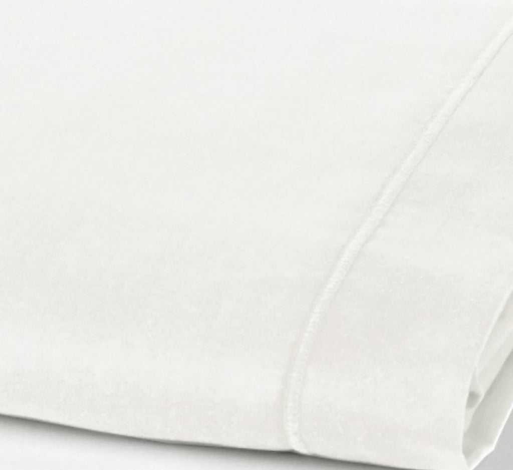 Drap Plat 2 Pers De Coton-Bambou - Bambou Blanc - Flocon