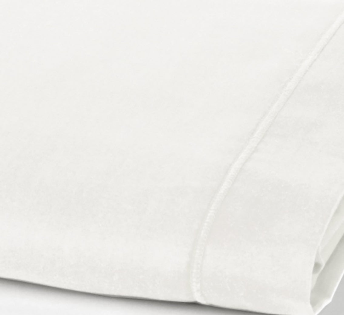 Drap Plat 2 Pers De Coton-Bambou - Bambou Blanc - Flocon