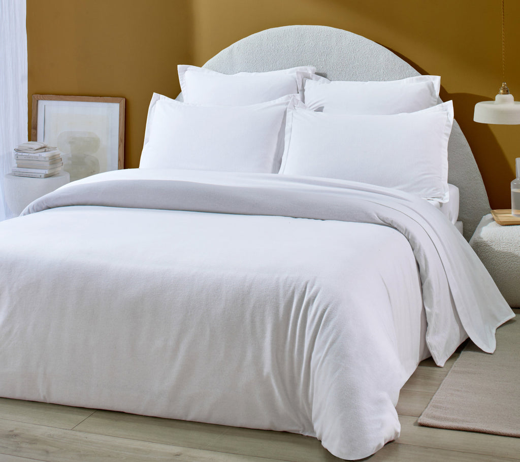 Housse De Couette - 100% Flanelle De Coton - Orea - Blanc