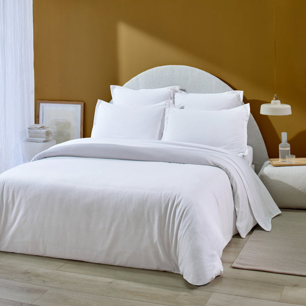 Housse De Couette - 100% Flanelle De Coton - Orea - Blanc