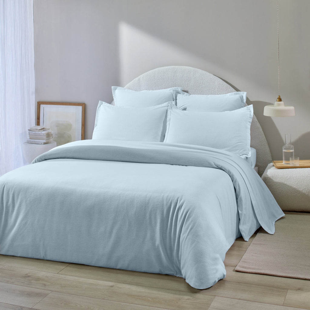 Housse De Couette - 100% Flanelle De Coton - Orea - Bleu