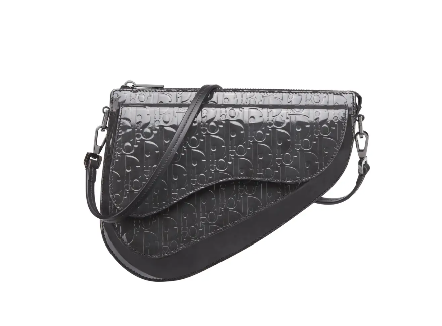 Christian Dior Saddle Boxy Pouch Crossbody Bag Oblique Embossed Calfskin Product Image