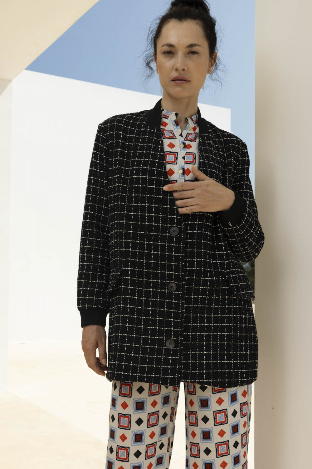Le Bomber Leonard En Tweed Sirocco Noir