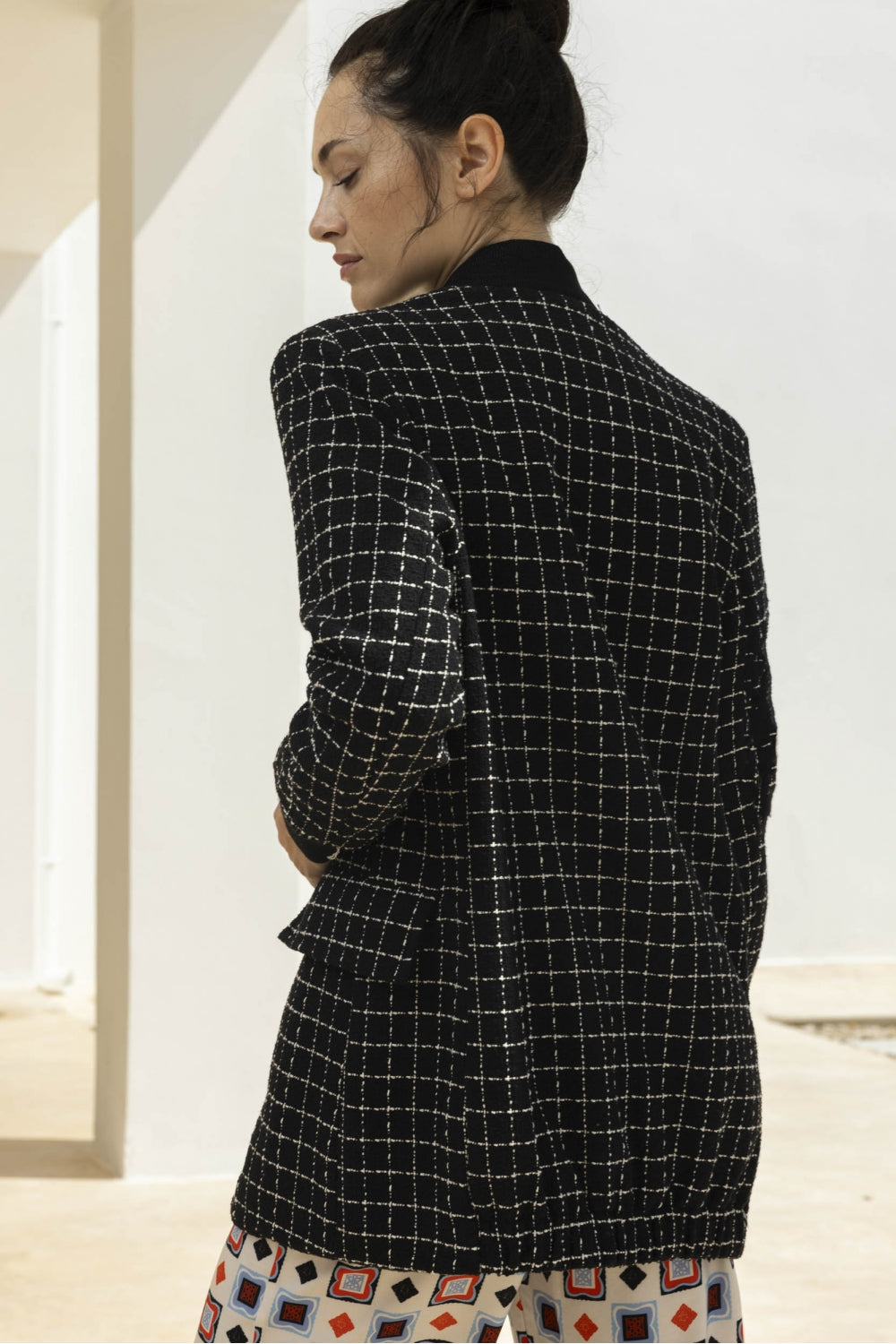 Le Bomber Leonard En Tweed Sirocco Noir