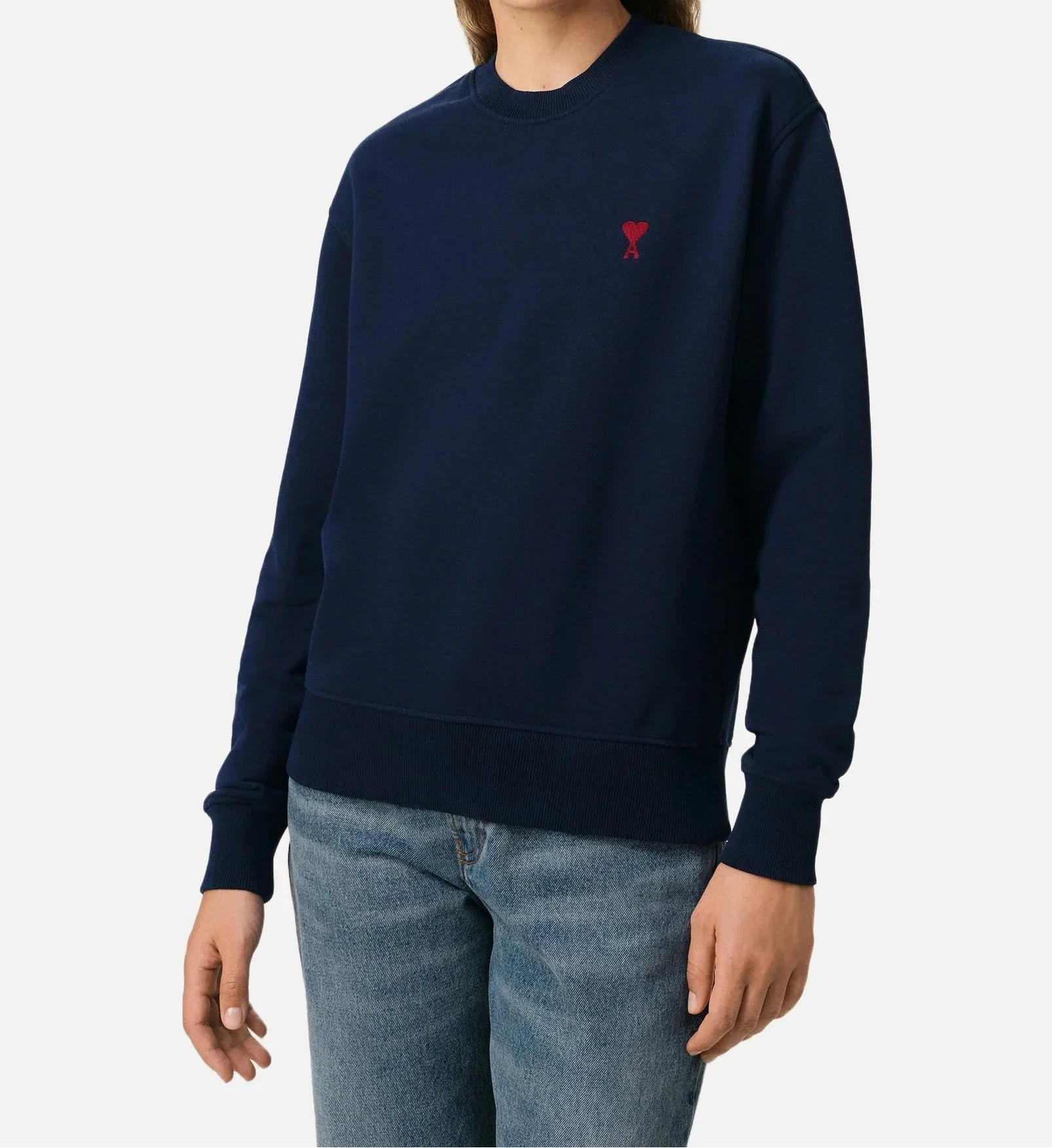Ami Paris - Sweatshirt Ami De Coeur – Bleu Marine Rouge