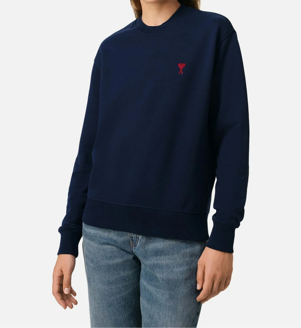 Ami Paris - Sweatshirt Ami De Coeur – Bleu Marine Rouge