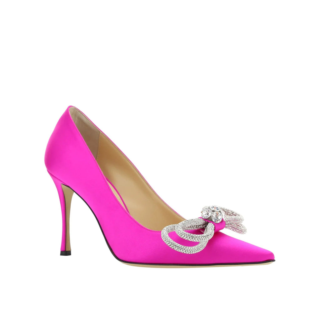 Escarpins - Mach & Mach Double Bow Satin - Fuchsia