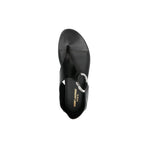 Sandales Saint Laurent Ring Leather - Black - Femme