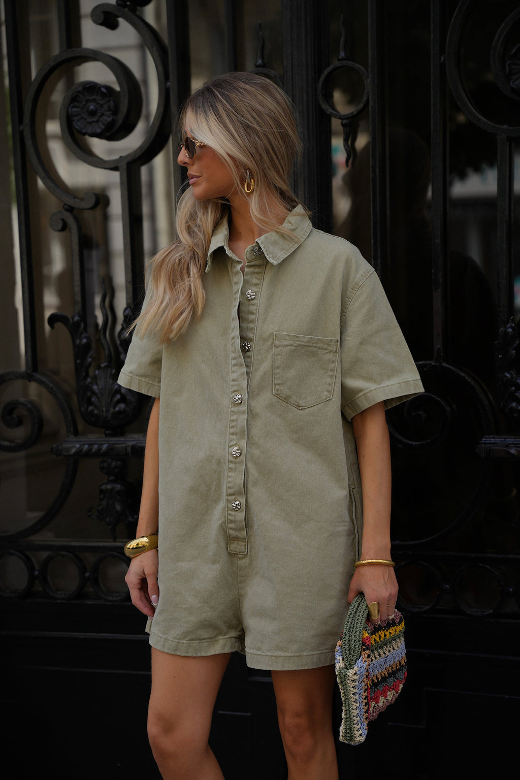 Combishort En Jean Suzon - Kaki