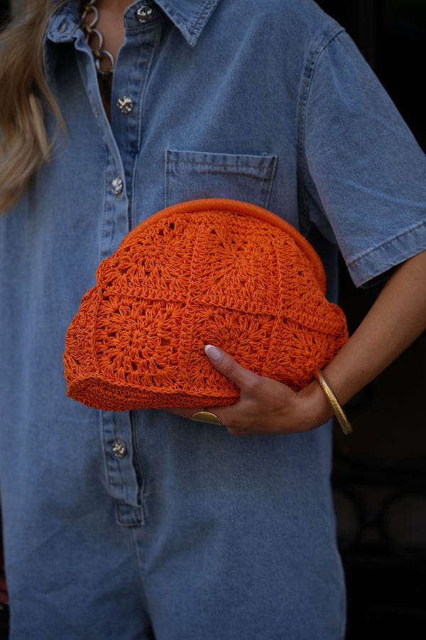Sac En Paille Noria - Orange