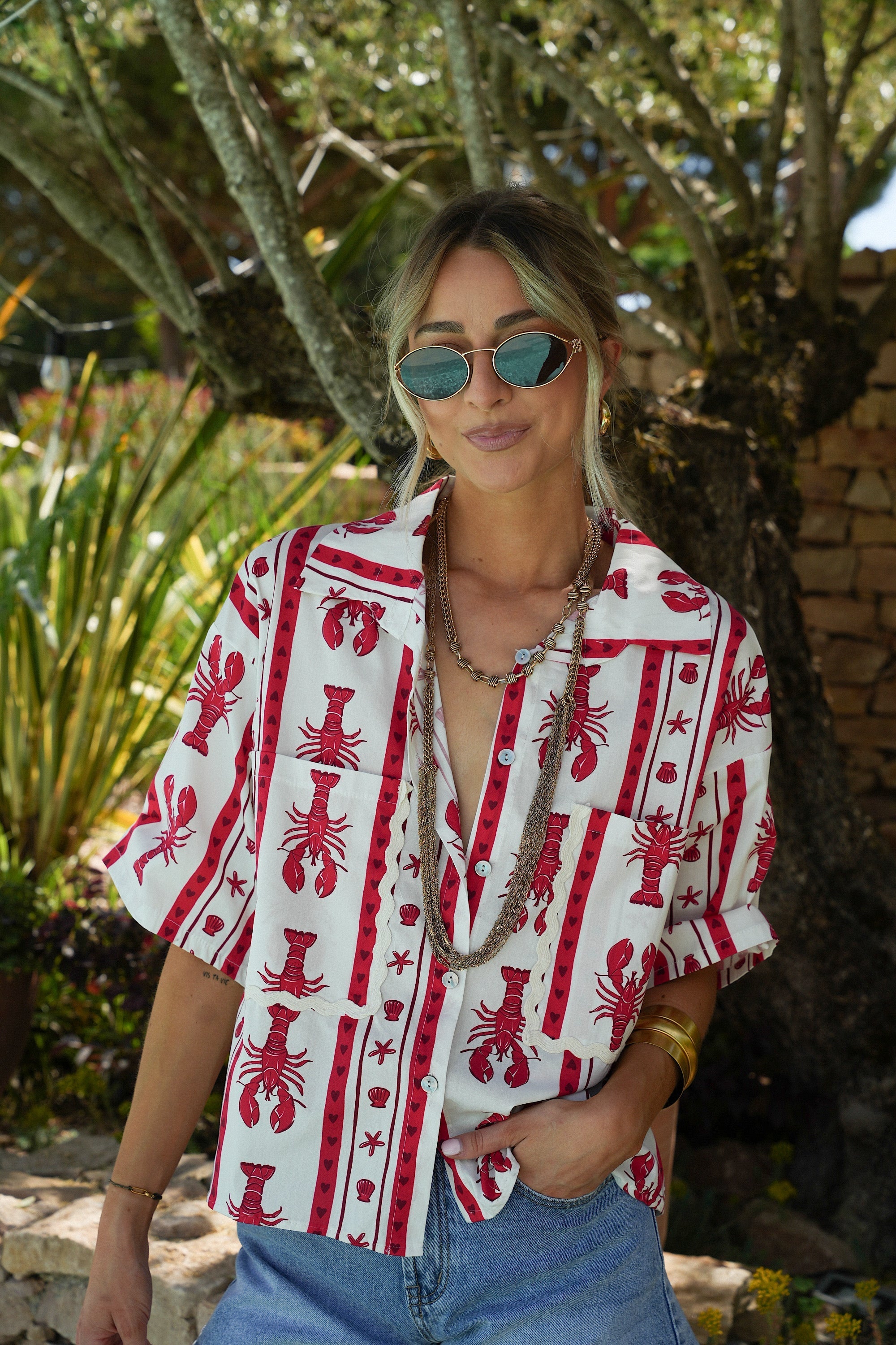 Chemise Imprimée Ulysse - Rouge