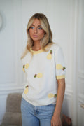 Pull Poires Maé - Blanc/Jaune