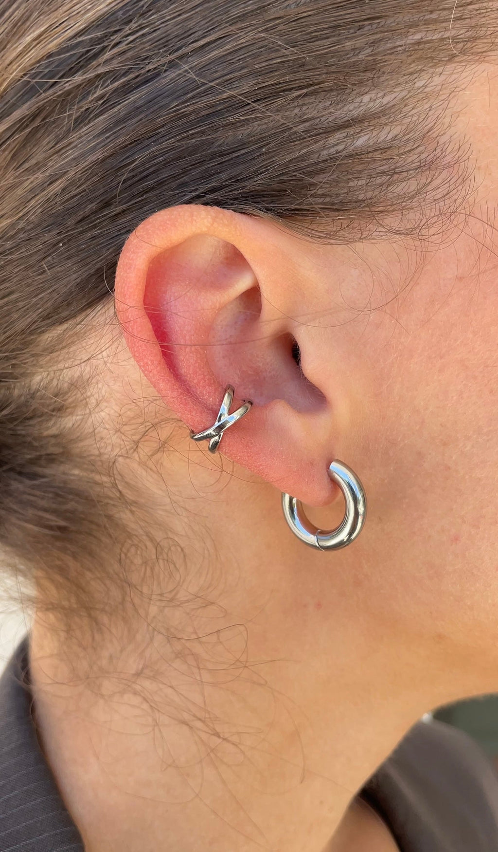 Earcuff Thin Cross