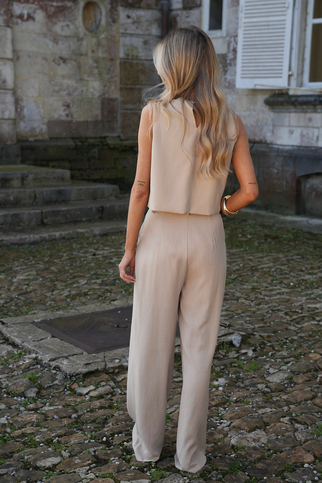 Top Boutonné Amanda - Taupe