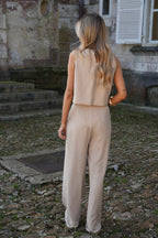 Top Boutonné Amanda - Taupe