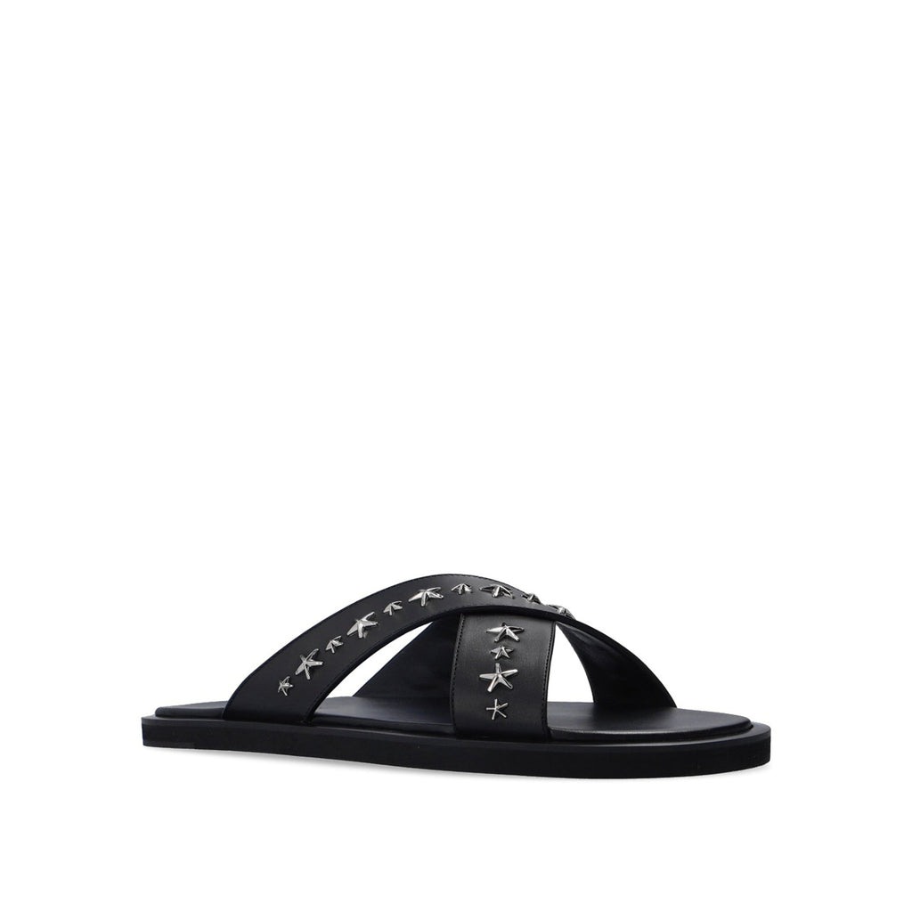 Jimmy Choo Palmo Leather Sandals - Black - Homme