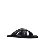 Jimmy Choo Palmo Leather Sandals - Black - Homme