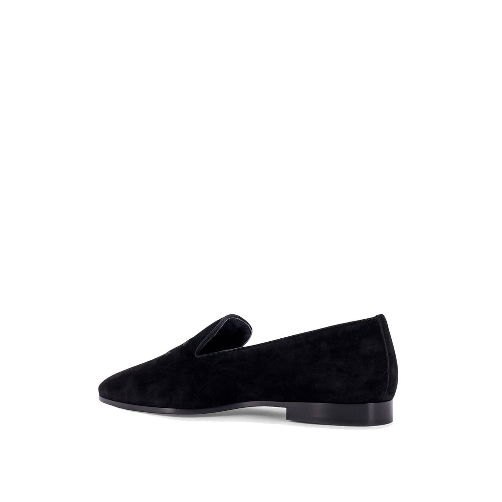 Mocassins Celine Velvet With Embroidered Triomphe Logo - Black - Homme