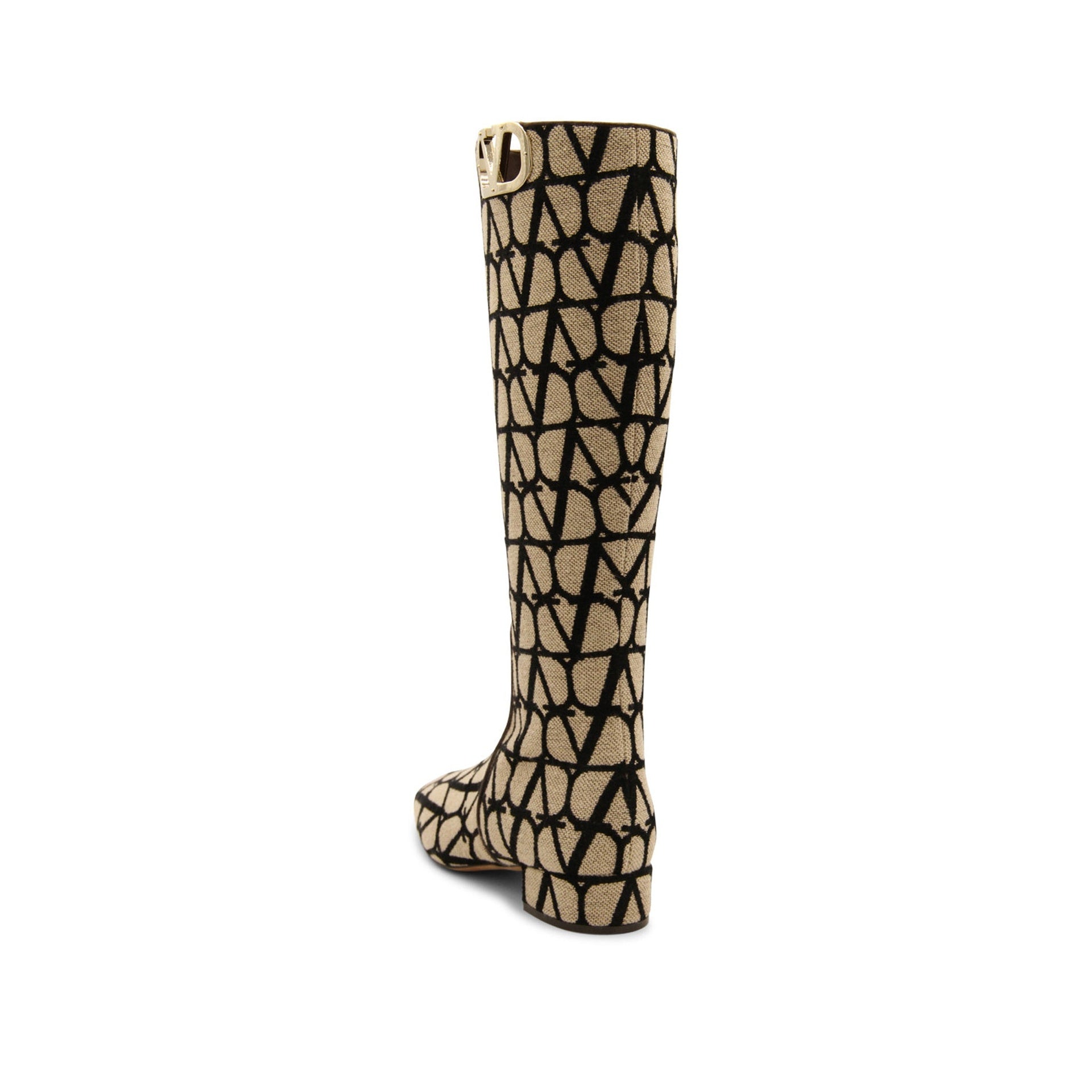 Bottes Valentino Garavani Canvas Logo - Beige - Femme