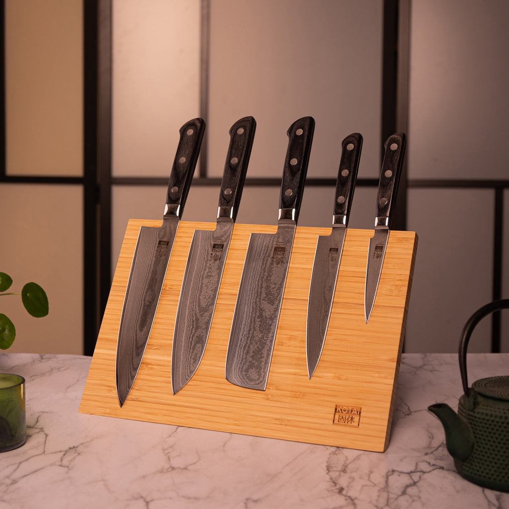 Collection Hashi Damas - Set Complet Nomade 7 pièces : 5 couteaux + 2 Accessoires