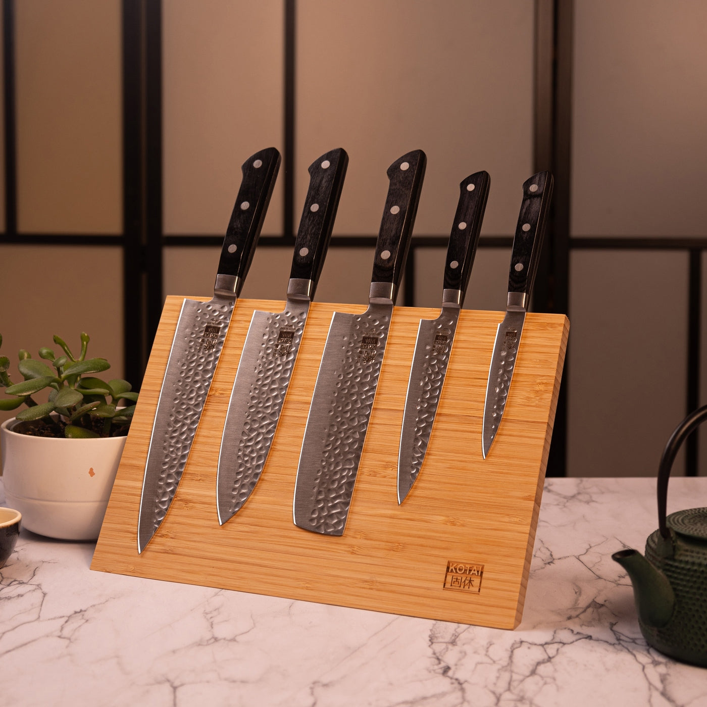 Collection Hashi Tsuchime - Set Complet Nomade 7 pièces : 5 couteaux + 2 Accessoires