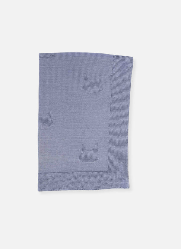 Couverture En Coton Petits Chats - Bleu Orage