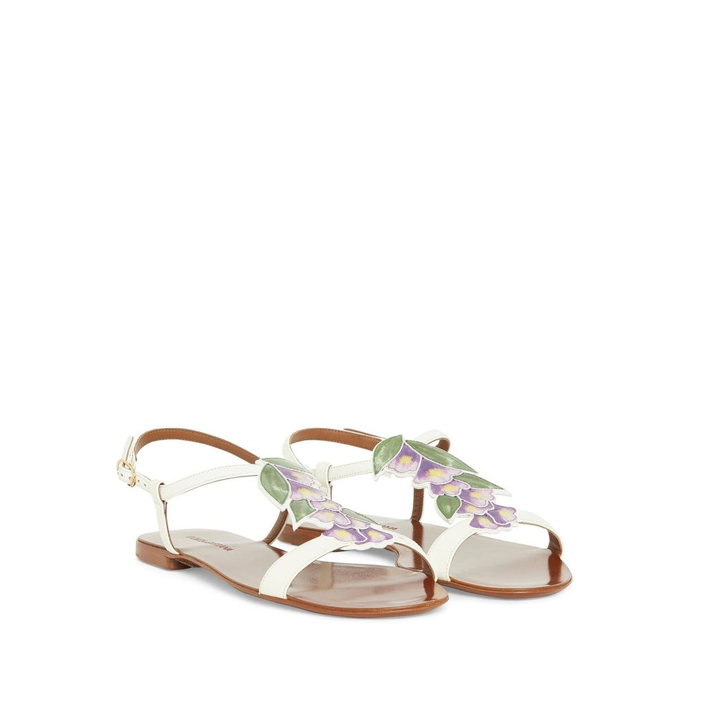 Dolce & Gabbana Leather Sandals - White - Femme