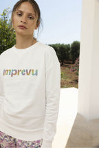 Le Sweatshirt Dario Arc En Ciel Blanc