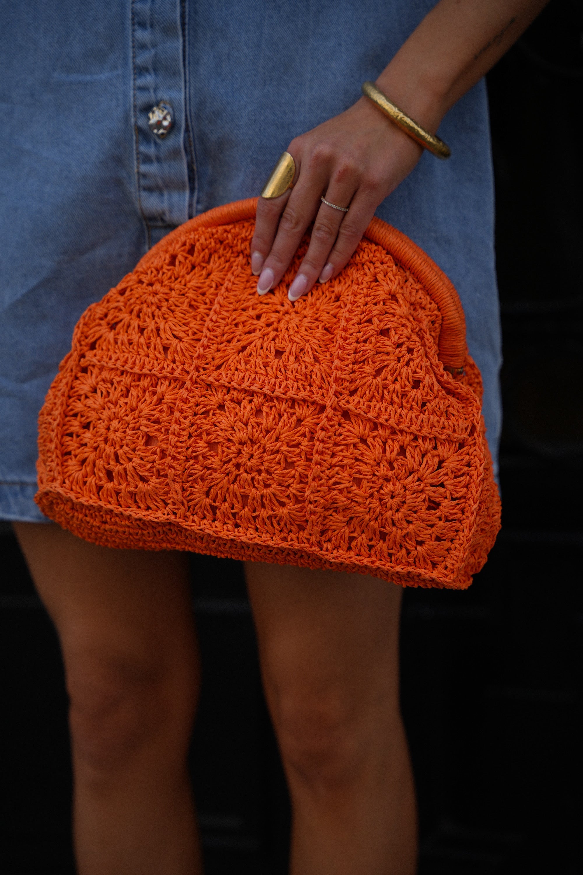 Sac En Paille Noria - Orange