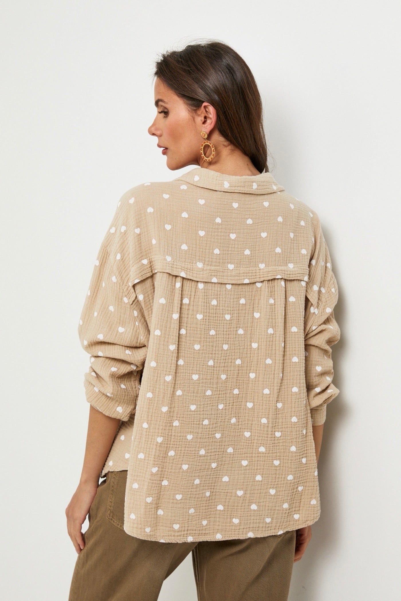 Chemise Beige/Blanc - Femme