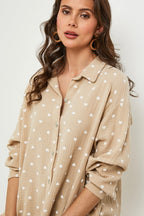 Chemise Beige/Blanc - Femme