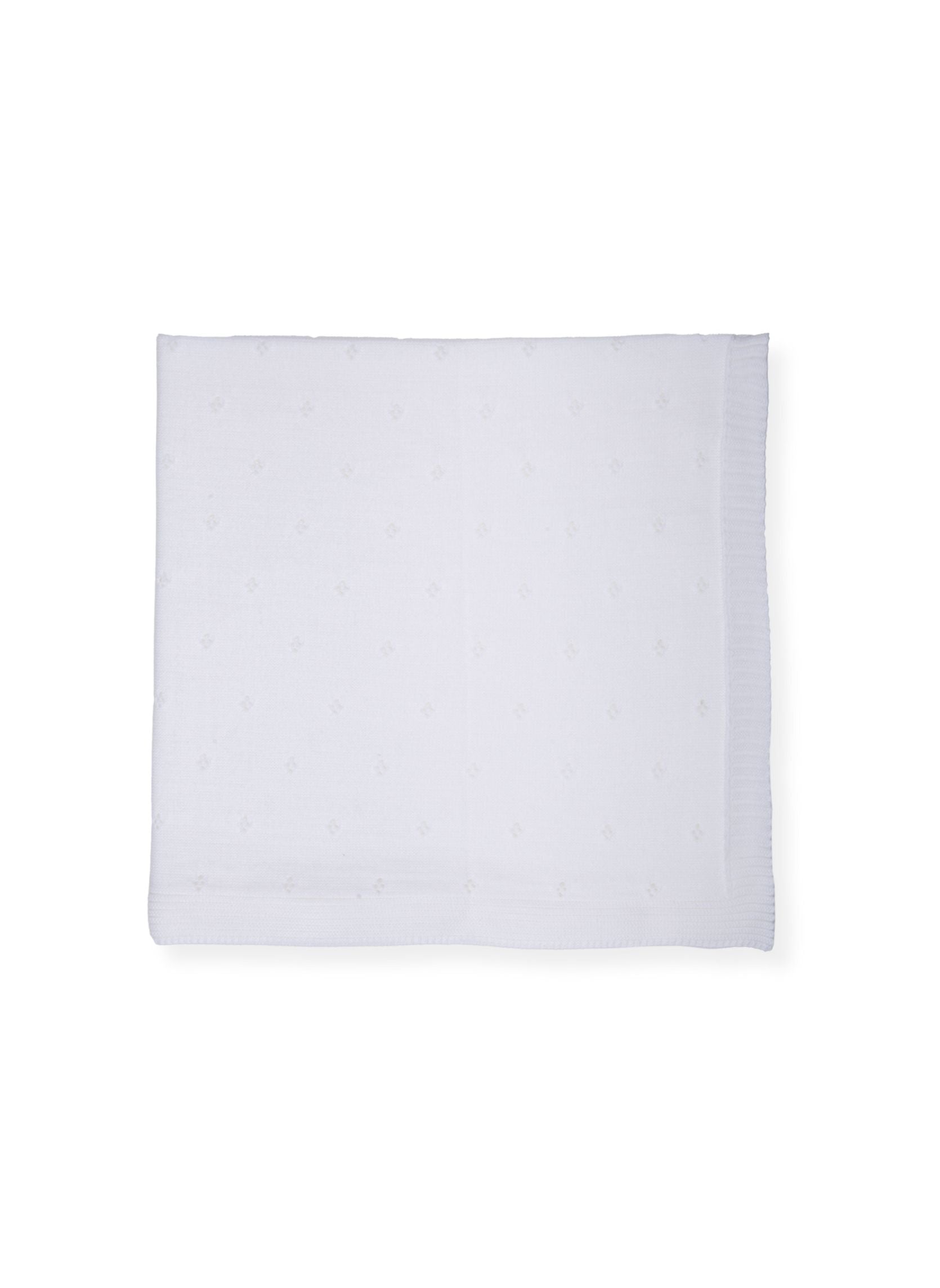 Couverture Tricotée Ajourée - Blanc