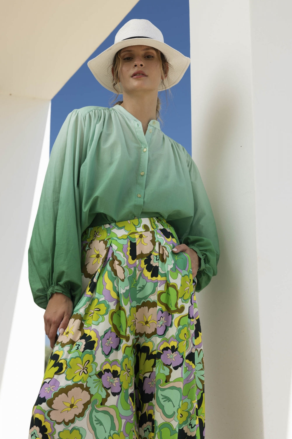 La Blouse Paola Tie And Dye Verte