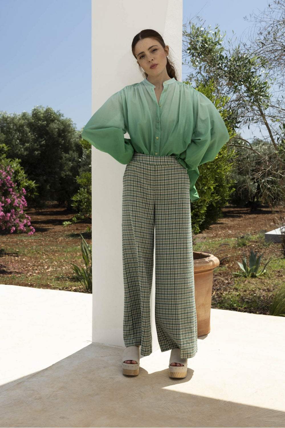 La Blouse Paola Tie And Dye Verte
