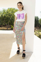 La Jupe Raffa Fleurs Bleues