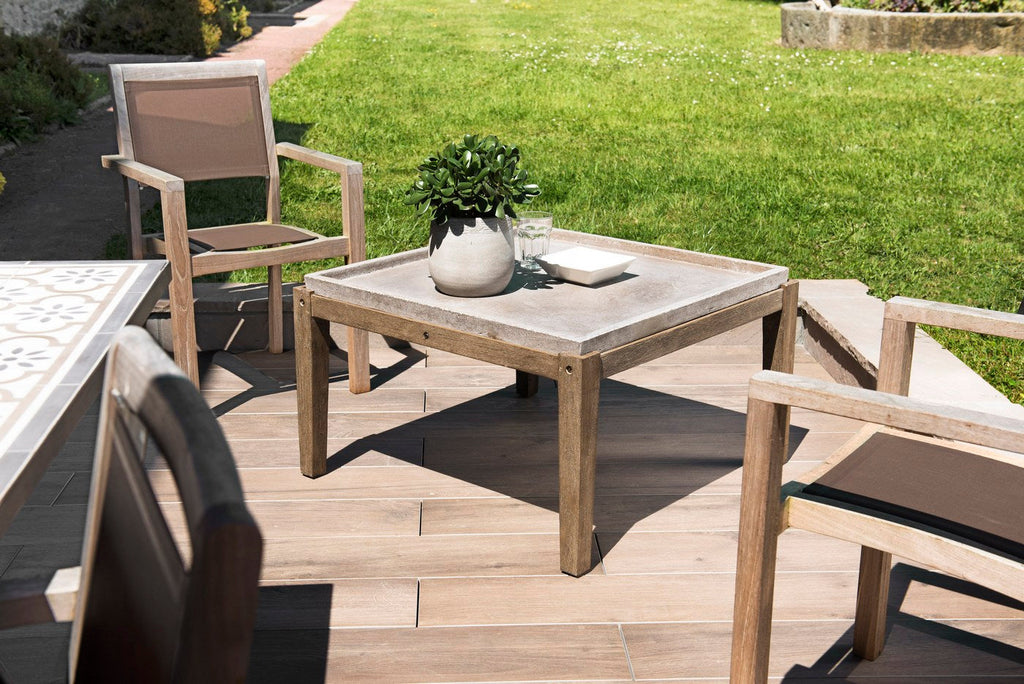 Hector - Table Basse De Jardin - Marron/Gris