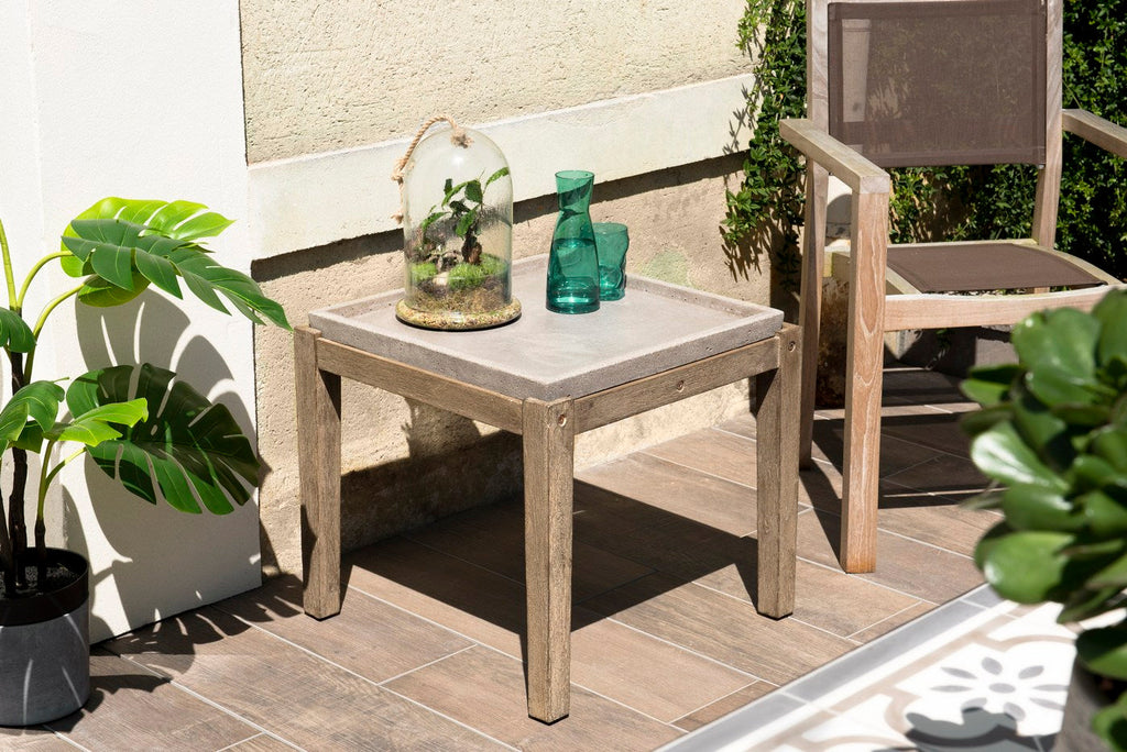 Hector - Table D'Appoint De Jardin - Marron/Gris