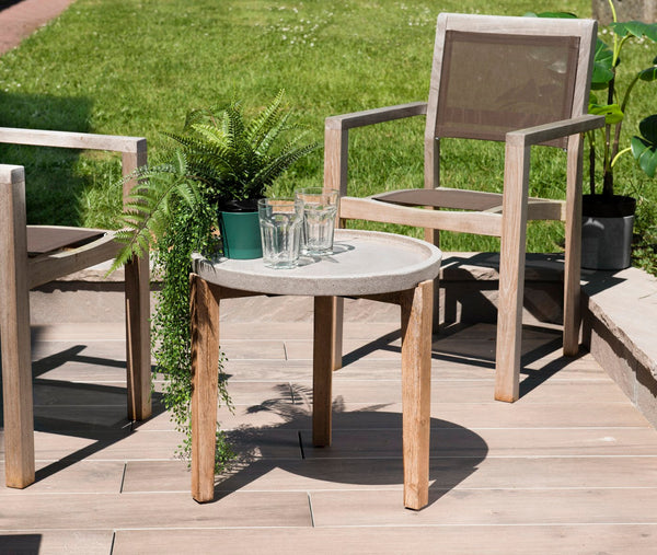 Hector - Table D'Appoint De Jardin - Taupe/Marron