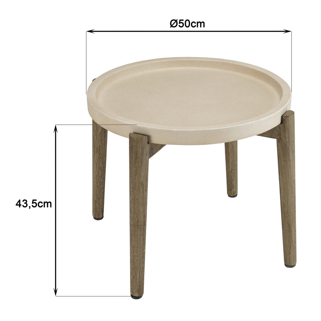 Hector - Table D'Appoint De Jardin - Marron Vieilli/Beige