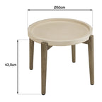 Hector - Table D'Appoint De Jardin - Marron Vieilli/Beige